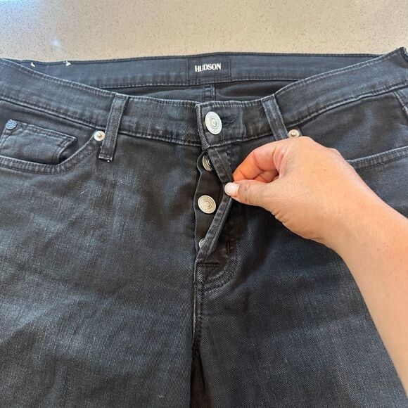 Hudson Jeans Women's Size 27 Riley Crop Black Grommet Button Fly - Picture 7 of 15